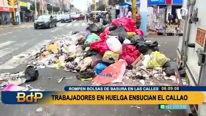 Por segundo día calles del Callao amanecen llenas de basura