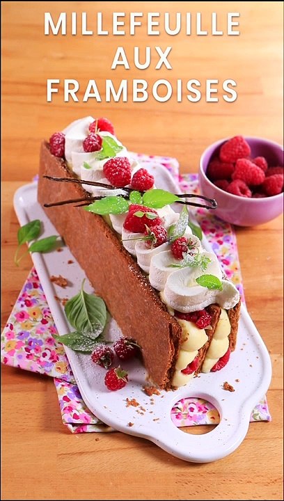 CUISINE ACTUELLE - Millefeuille aux framboises, chantilly au basilic