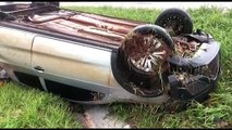 Motorista perde o controle e capota veículo na BR-467 em Cascavel