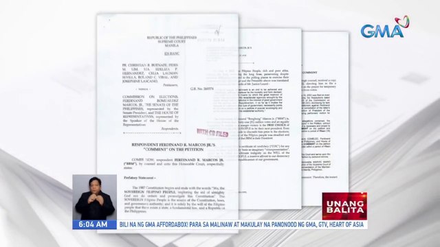 Bongbong, hiniling sa SC na ibasura na ang petisyon laban sa kanyang kandidatura | UB