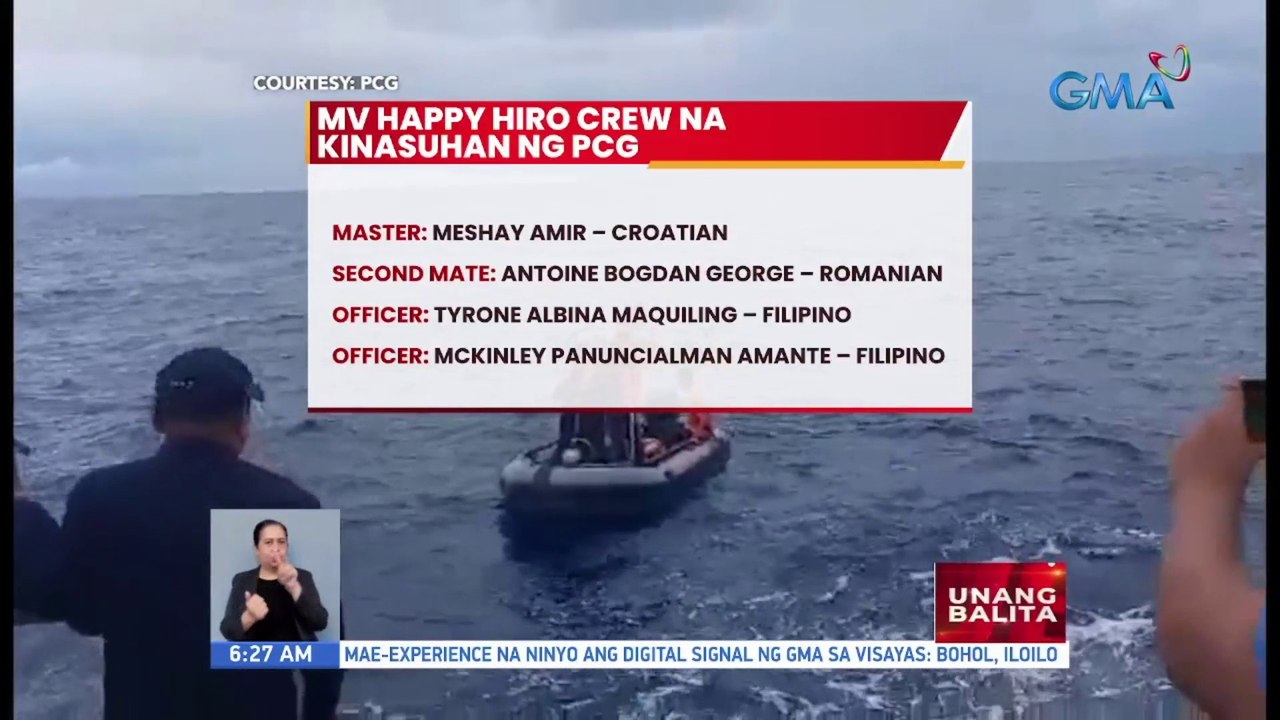 4 crew ng MV Happy Hiro na nakabangga sa fishing boat sa Palawan, kinasuhan | UB