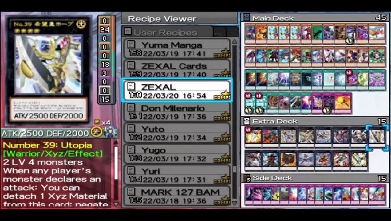 Yu-Gi-Oh! ARC-V Tag Force Special PSP - Yuma Tsukumo (Anime) Deck Profile #OCG #ZEXAL #InvocacionXYZ