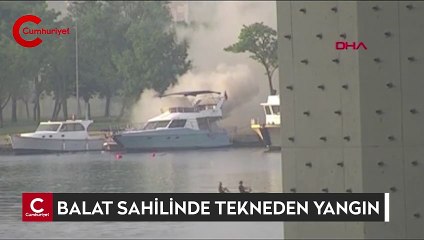 Balat sahilinde teknede yangın