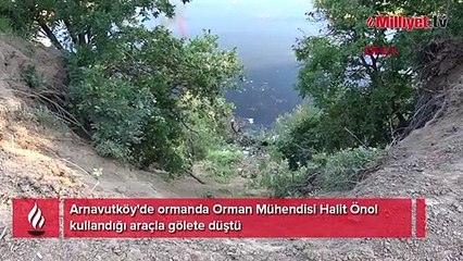 Arnavutköy'de otomobiliyle gölete düştü