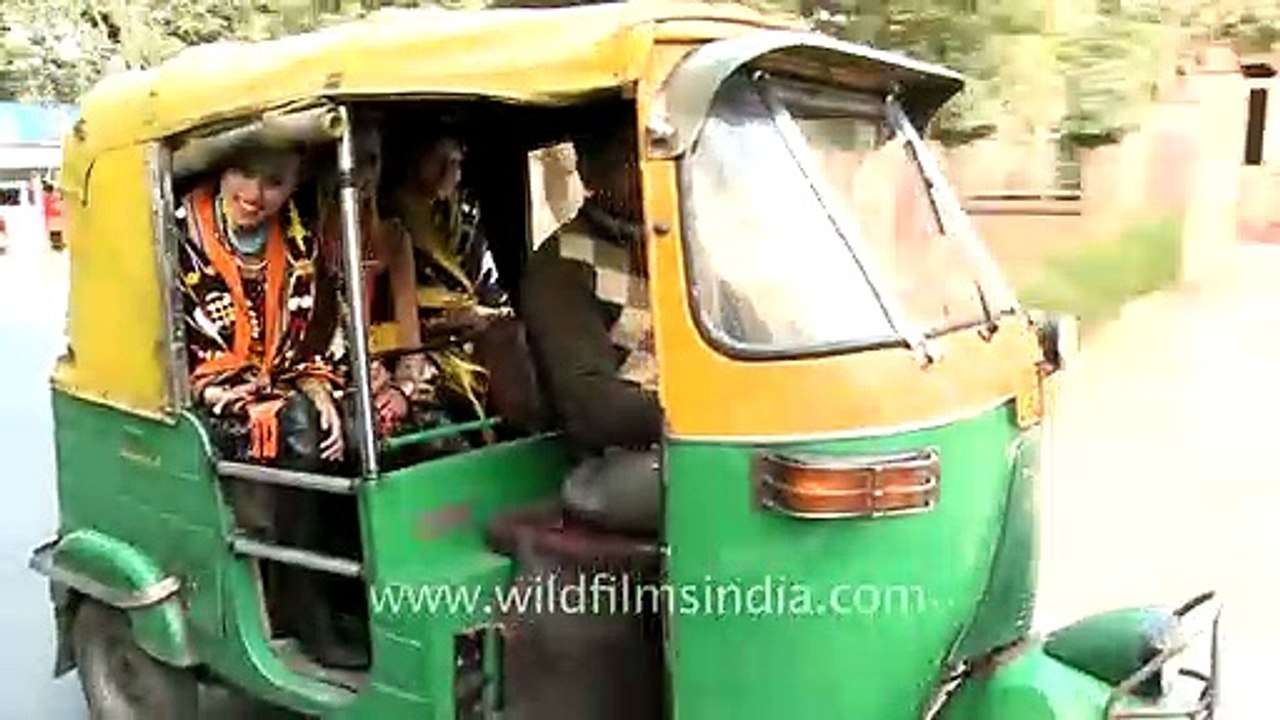 A tuk-tuk or auto rickshaw on the streets of Delhi, India