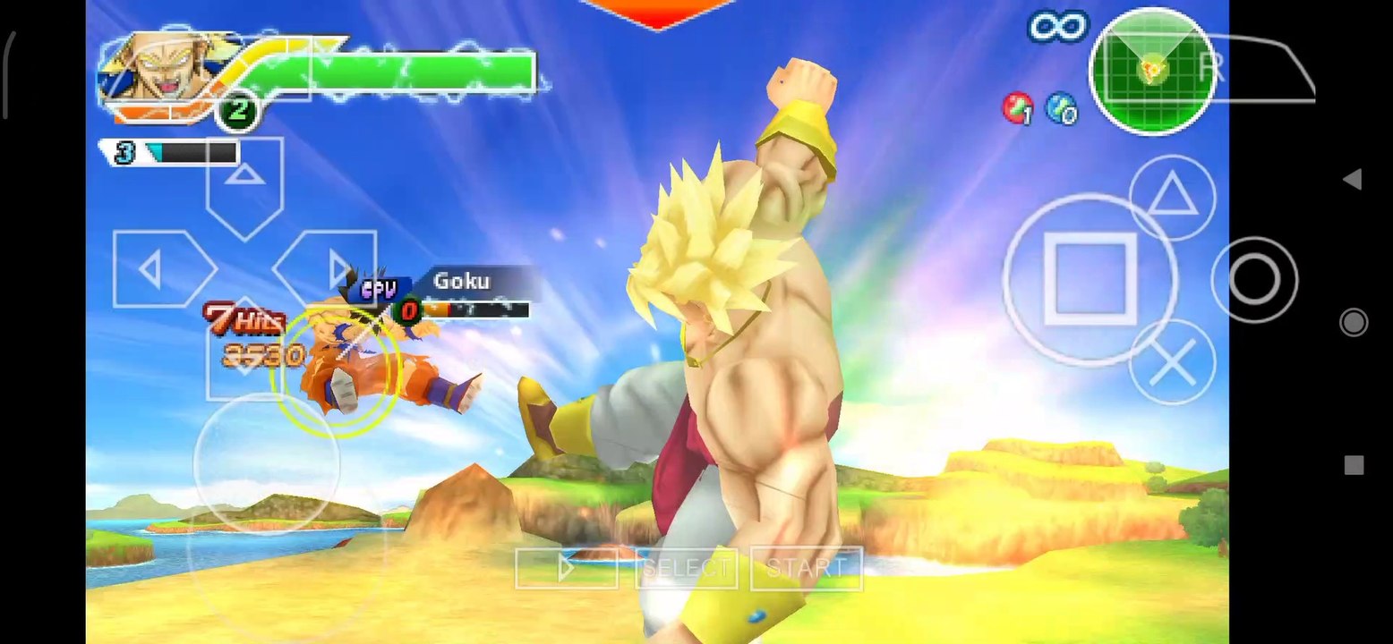 Dragon Ball Z Tenkaichi Tag Team:Broly vs Goku