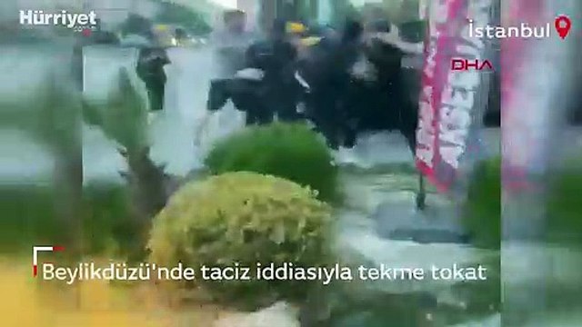 Taciz iddiası ile darp anları cep telefonu kamerasına yansıdı.