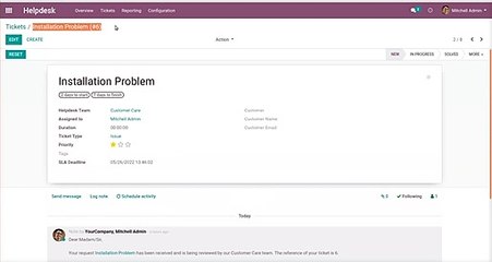 Helpdesk Ticket Timer Widget | Odoo Gold Partner | Browseinfo