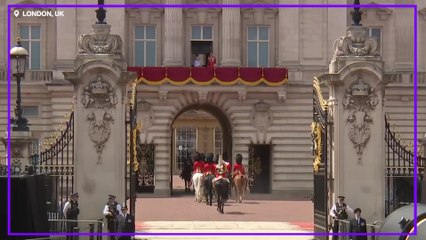 Queen watches Trooping the Colour ceremony at Buckingham Palace