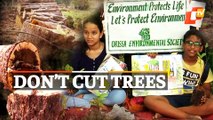 Children Oppose Felling Of Trees For MLA Quarters, Stage Unique Protest In Bhubaneswar