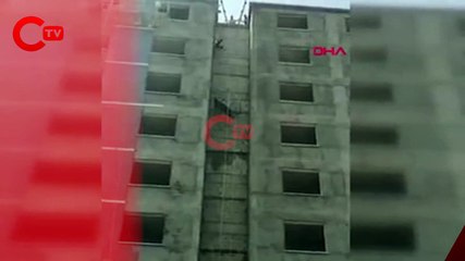Halatı kopan asansörde mahsur kalan işçi kurtarıldı