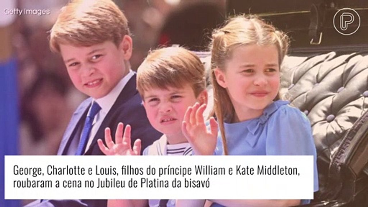 George, Charlotte e Louis encantam o público com participação no Jubileu de Platina de Elizabeth II. Veja fotos!