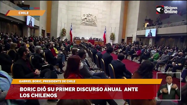 Boric dió su primer discurso anual ante los chilenos