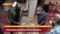 Descubren escultura de un Dios Maya