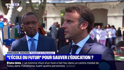 Emmanuel Macron souhaite généraliser partout sur le territoire "l'école du futur" "dans les prochains mois"