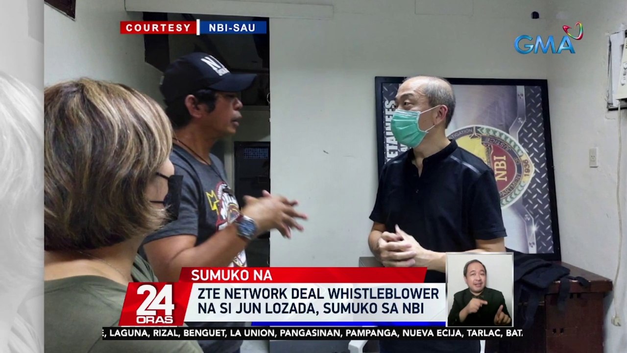 ZTE network deal whistleblower na si Jun Lozada, sumuko sa NBI | 24 Oras