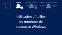 Moniteur de ressource Windows - Utilisation détaillée