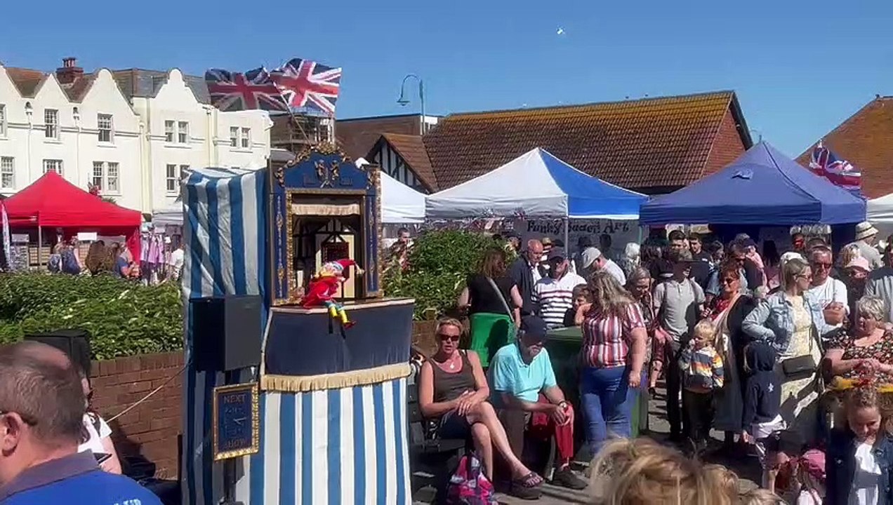 Punch and Judy show at Lee-on-the-Solent Queen's Platinum Jubilee street party
