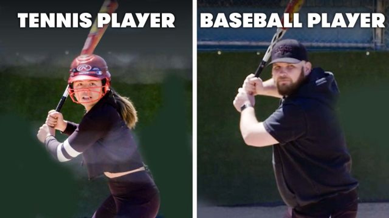 Tennis Players Try To Keep Up With Baseball Players