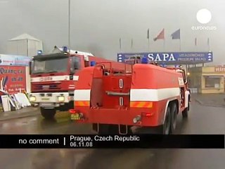 Market Fire in Prague, Czech Republic.(360p)