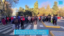 Otro frazadazo en La Plata, piquete y protesta de los alumnos de La Legión