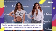 A reação da Anitta ao ver sua estátua de cera foi a melhor: 