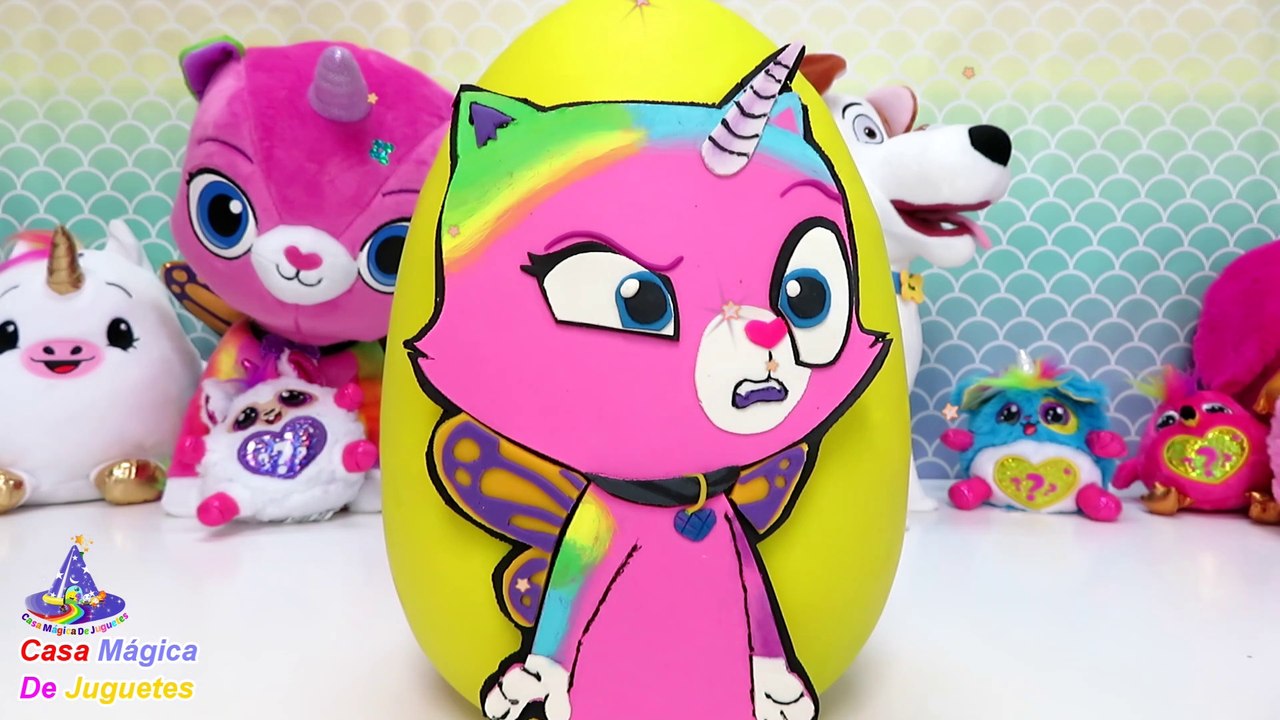 Como Hacer un Huevo Sorpresa de La Gata Unicornio Mariposa Arcoiris Felicity