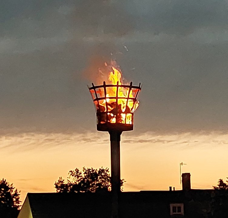 Lighting of Platinum Jubilee Beacon in Bury St Edmunds' Abbey Gardens