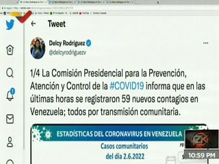 COVID-19 | Venezuela registró 59 nuevos casos de transmisión comunitaria y 517.040 recuperados