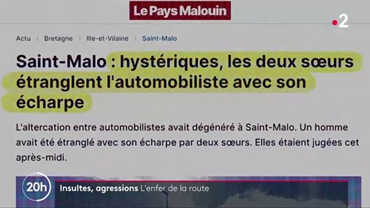 Violences sur la route : Le journal de 20h de F...