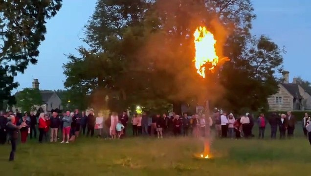 The beacon lighting in Uffington, Lincolnshire - 2