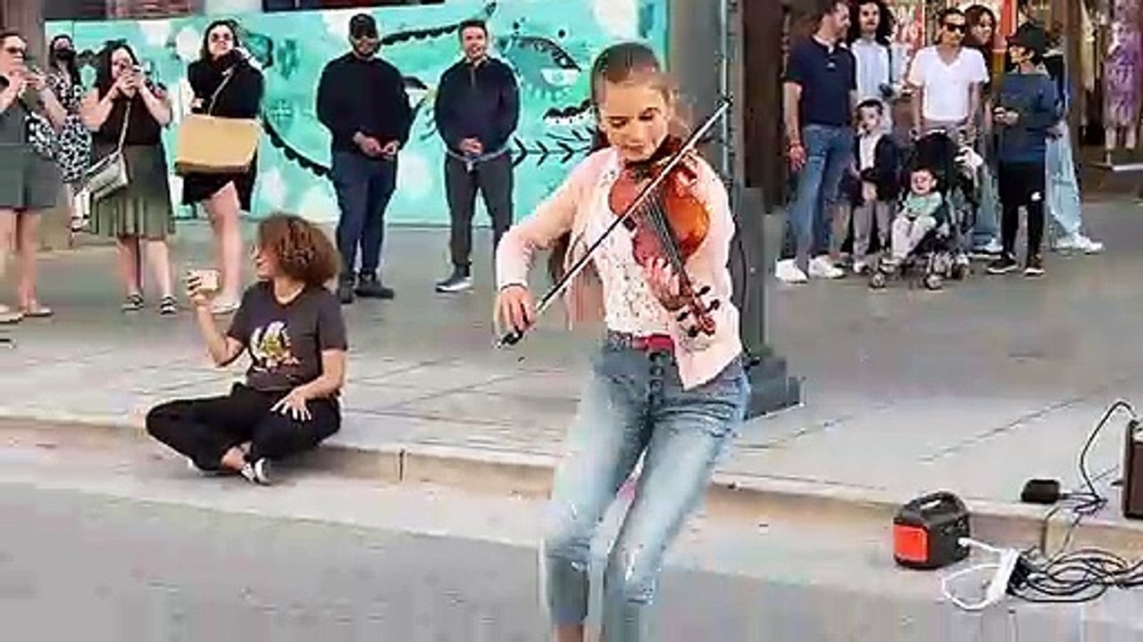 INCREDIBLE CUTE GIRL JOINS ME _ Dua Lipa - Levitating _ Violin Cover - Karolina Protsenko