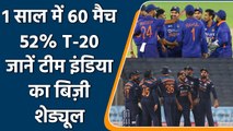 अगले 1 साल टीम India को खेलने है 60 मैच, टीम के लिए कई बड़ी चुनौती | वनइंडिया हिंदी #Cricket