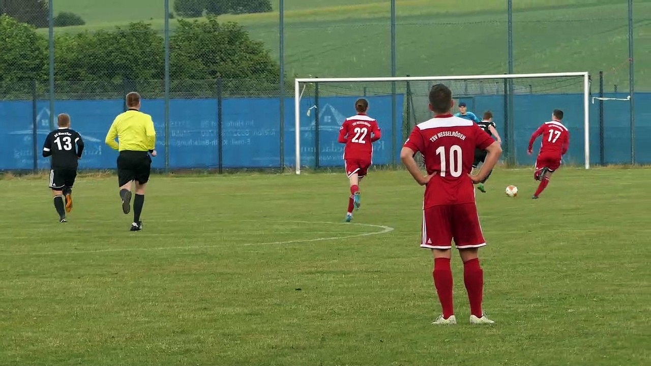 Das 0:1 durch Bastian Vogt (HarzTor) beim TSV Nesselröden