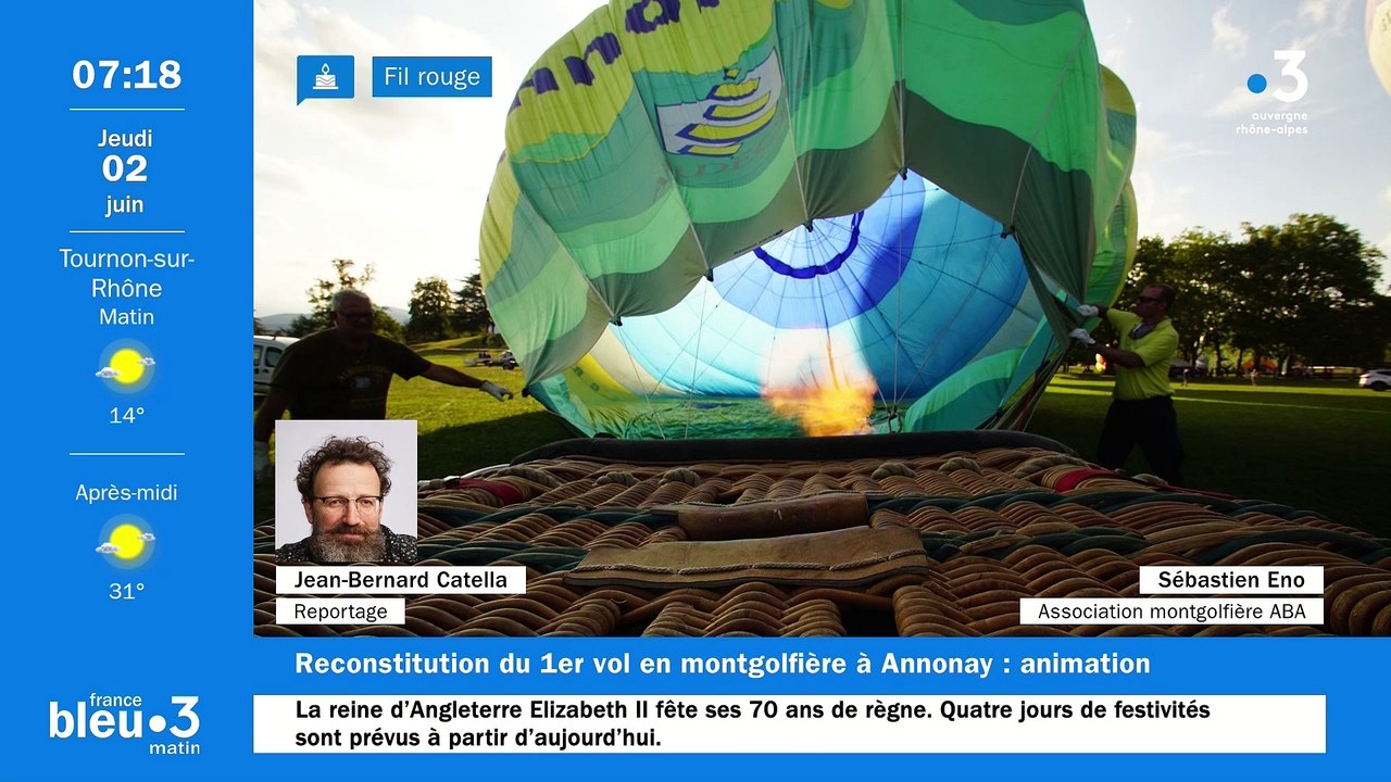 France Bleu Drôme Ardèche fête avec Annonay le premier vol d'une montgolfière.