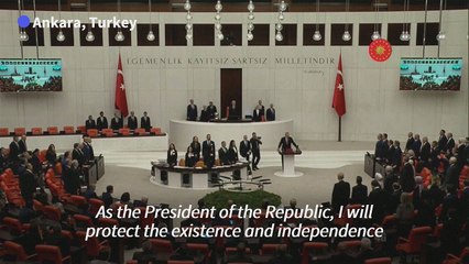 Turkish President Erdogan takes oath at swearing-in ceremony