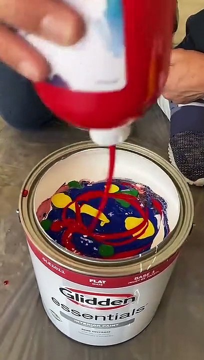 Paint mixes to beautiful solid color!