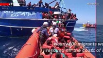 Rescue Vessel Pulls Almost 600 Migrants From Overcrowded Boat off Italy Coast