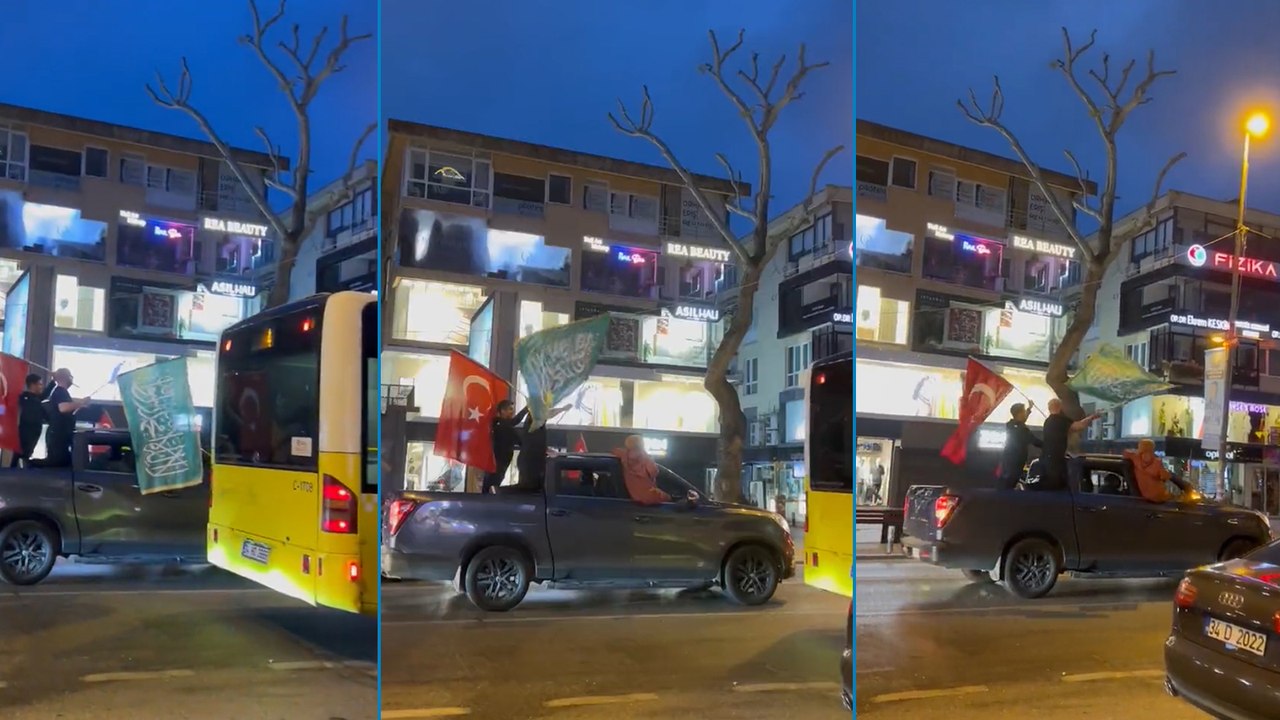 Bağdat Caddesi'nde Tevhit bayraklı kutlama