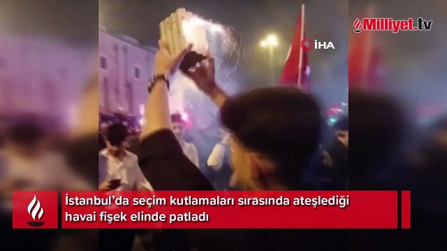 Kutlamalar sırasında ateşlediği havai fişek elinde patladı