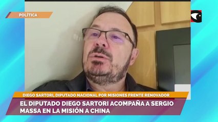 El diputado Diego Sartori acompaña a Sergio Massa en la misión a China