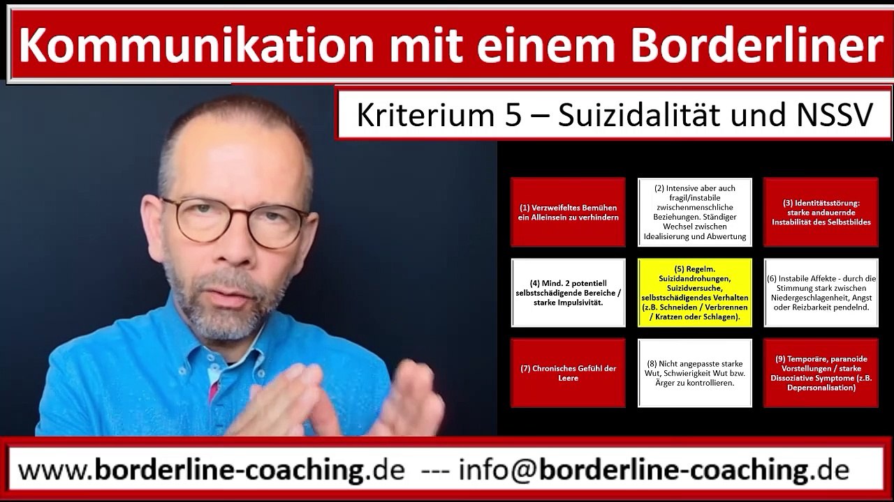 #Kriterium 5  #Kommunikation mit einem #Borderliner #Suizidalität und nicht suizidale #Selbstverletzung