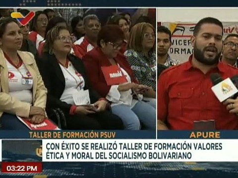 Apure | Formadores del PSUV y JPSUV participaron en el Taller de Formación de Valores, Ética y Moral