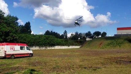 Mulher sofre AVC e é trazida de helicóptero para Cascavel