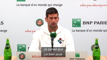 Roland-Garros - Djokovic : "J’ai réussi à garder mon calme"