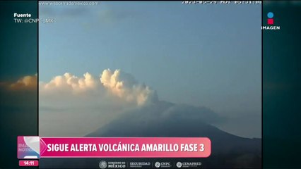 Popocatépetl: Continúa el semáforo en amarillo