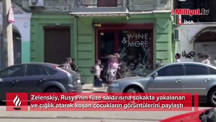 Zelenskiy paylaştı! Çocuklar Rus saldırısından böyle kaçtılar