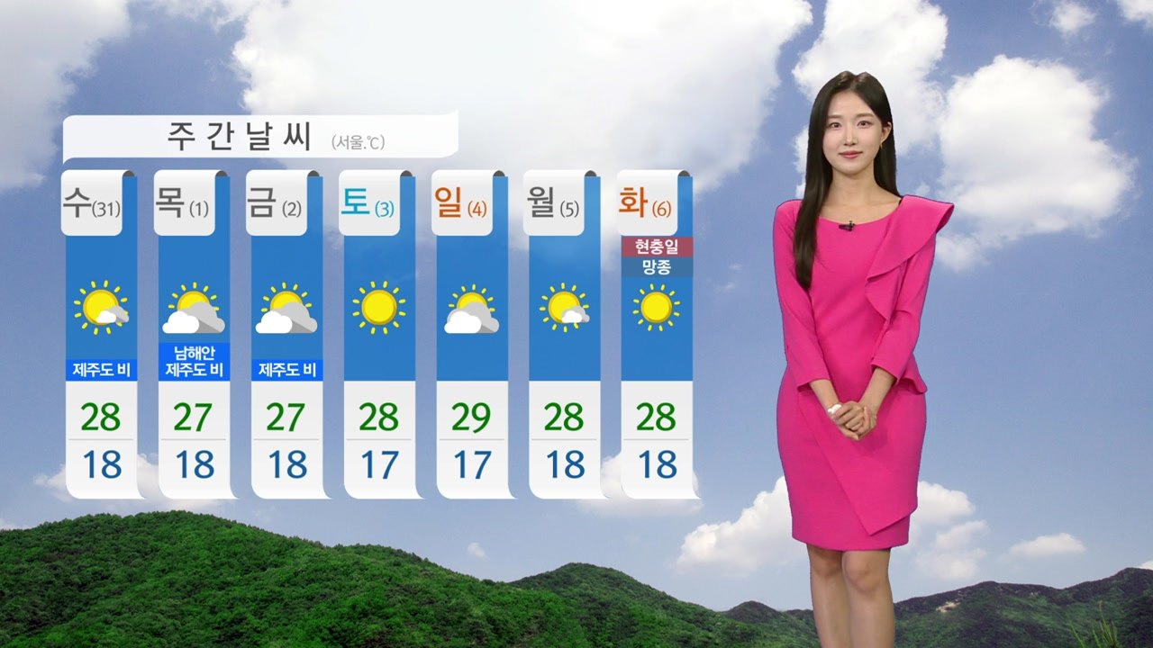 [날씨] 내륙 낮 더위, 서울 29℃...남해안·제주 비, 내륙 소나기 / YTN