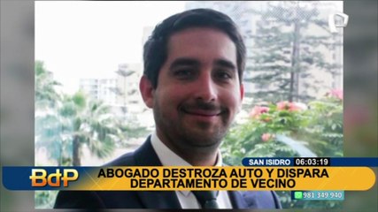 San Isidro: detienen a abogado que destrozó auto y desató balacera en departamento