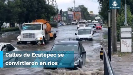 Se “cae el cielo” en Ecatepec, inundaciones alcanzan alturas de hasta 50 cm